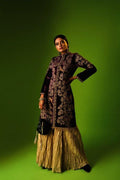Purple Vevet Jacket Kurti With Sharara