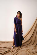 Blue Bandhni One  Shoulder Dress Aditi Somani India