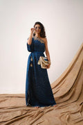 Teal Bandhni One Shoulder Dress Aditi Somani India