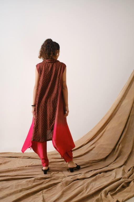 Brown Bandhni Tunic Aditi Somani india