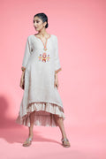 Double Layered, Beige Linen Tunic Aditi Somani India