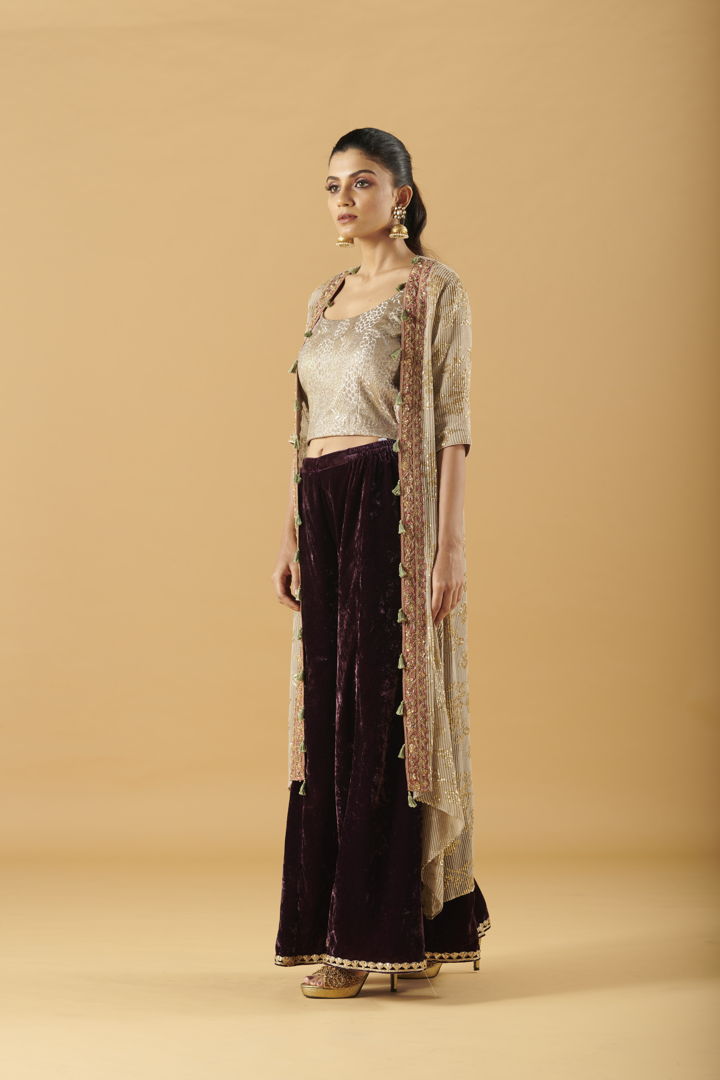 Sequence Embellished Sharara Set Aditi Somani India