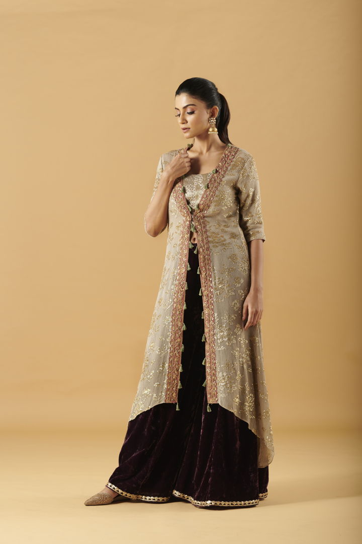 Sequence Embellished Sharara Set Aditi Somani India