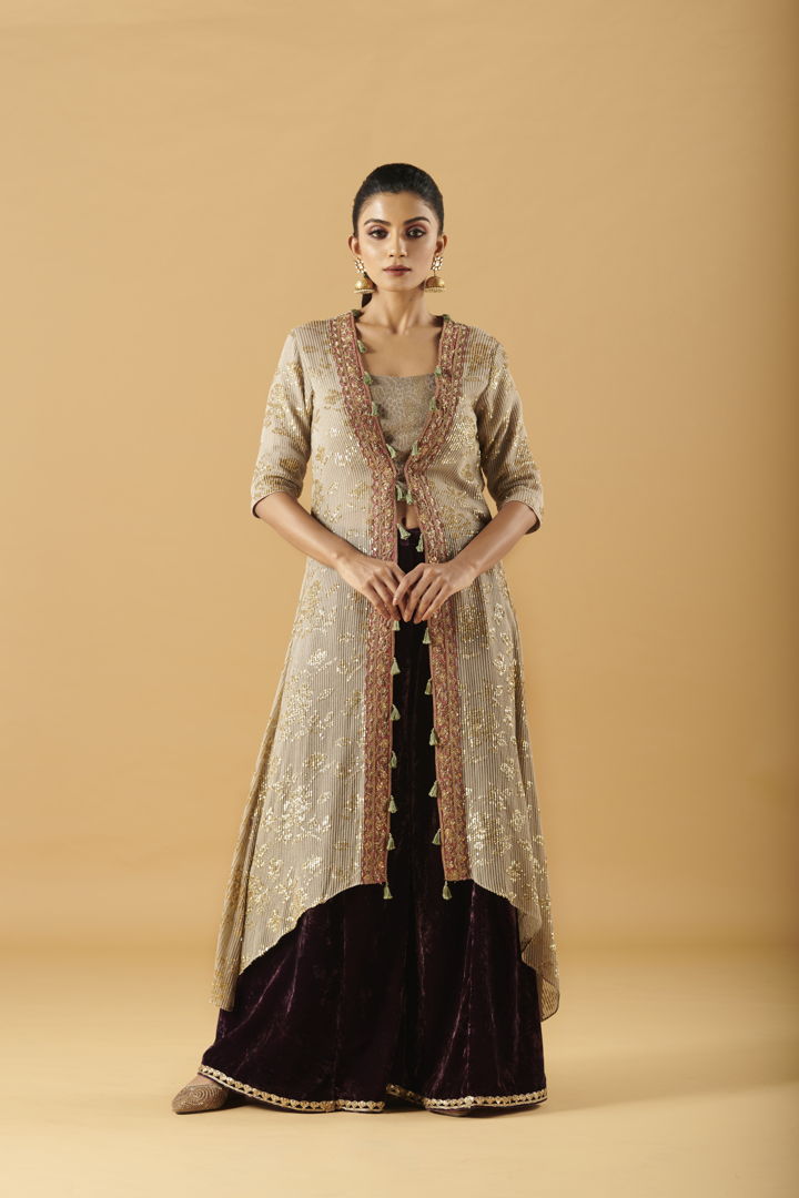 Sequence Embellished Sharara Set Aditi Somani India