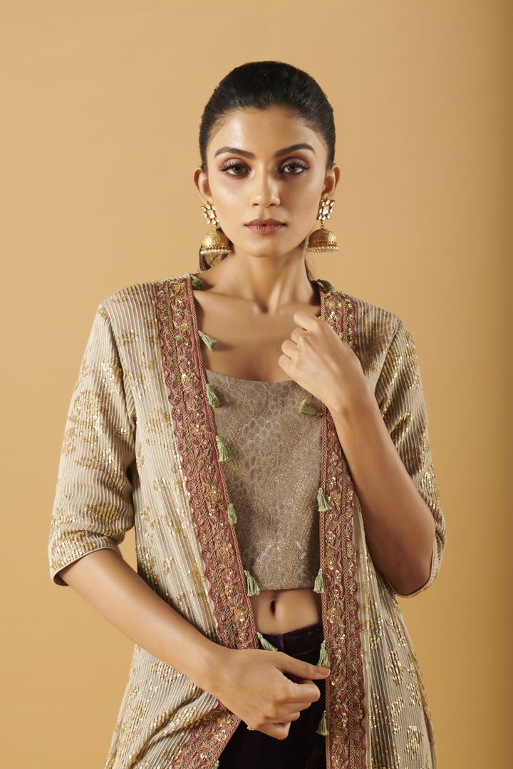 Sequence Embellished Sharara Set Aditi Somani India