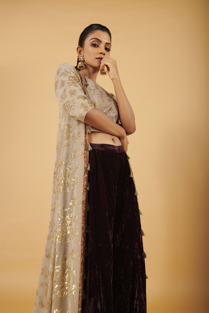 Sequence Embellished Sharara Set Aditi Somani India