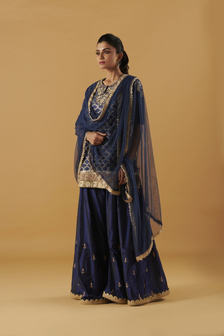 Embroidered Kurti With Sharara Aditi Somani India