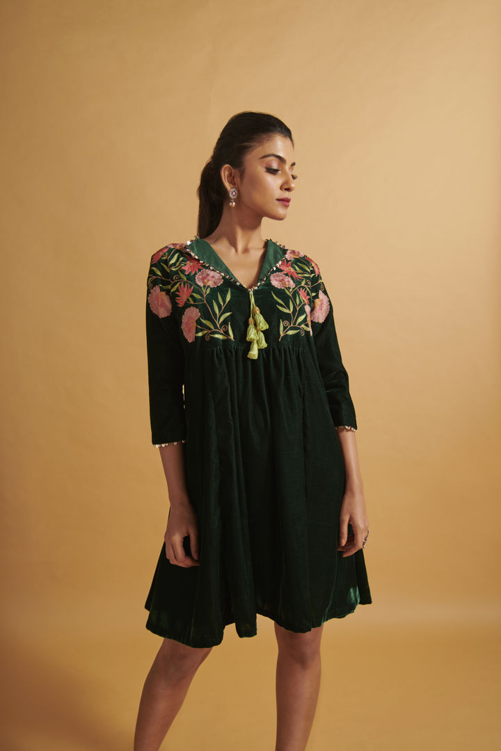 Embroidered Tunic Dress Aditi Somani India