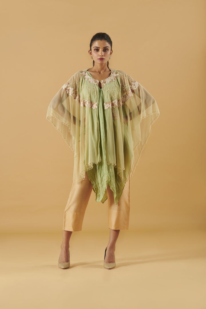 Handkerchief Crushed Top With Cropped Pants