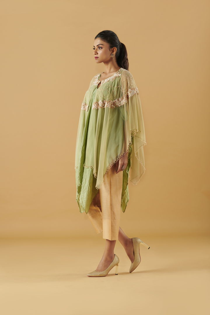 Handkerchief Crushed Top With Cropped Pants