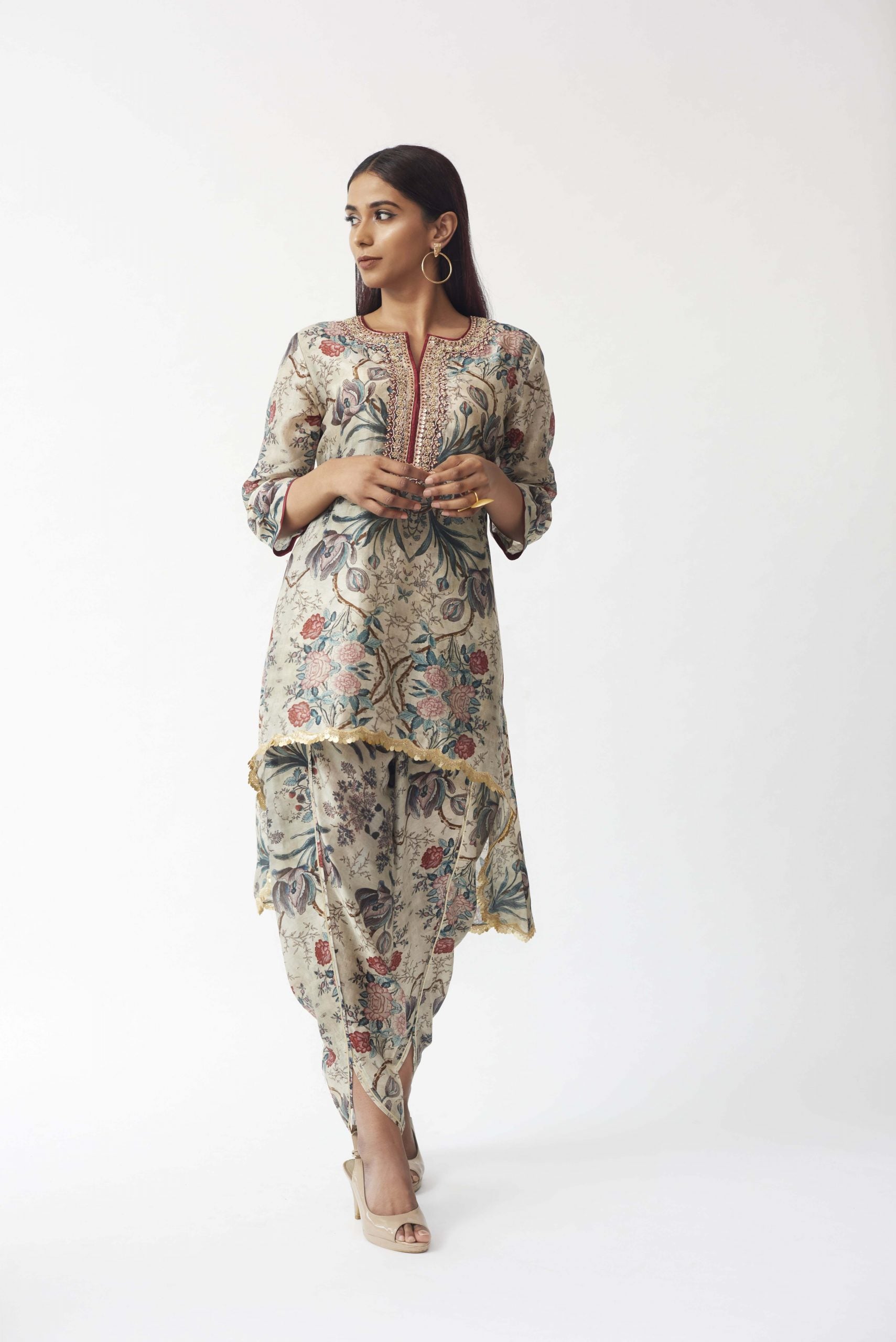 Printed Tunic With Dhoti Aditi Somani India