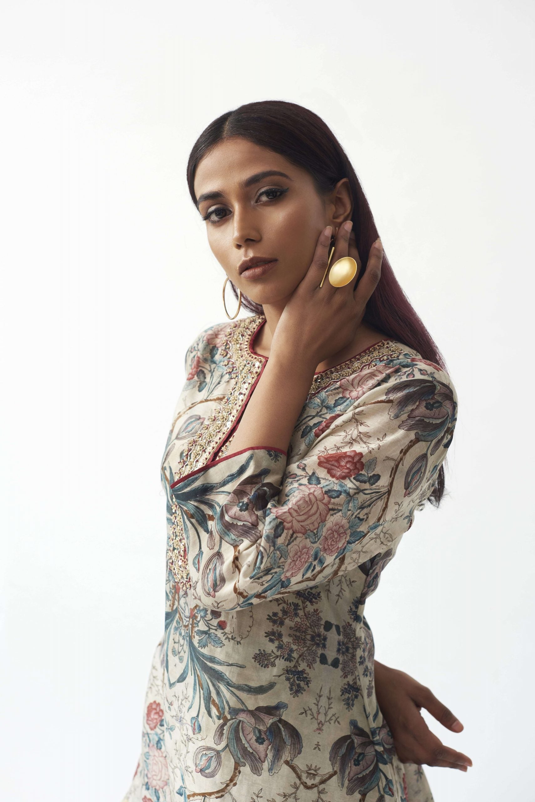 Printed Tunic With Dhoti Aditi Somani India