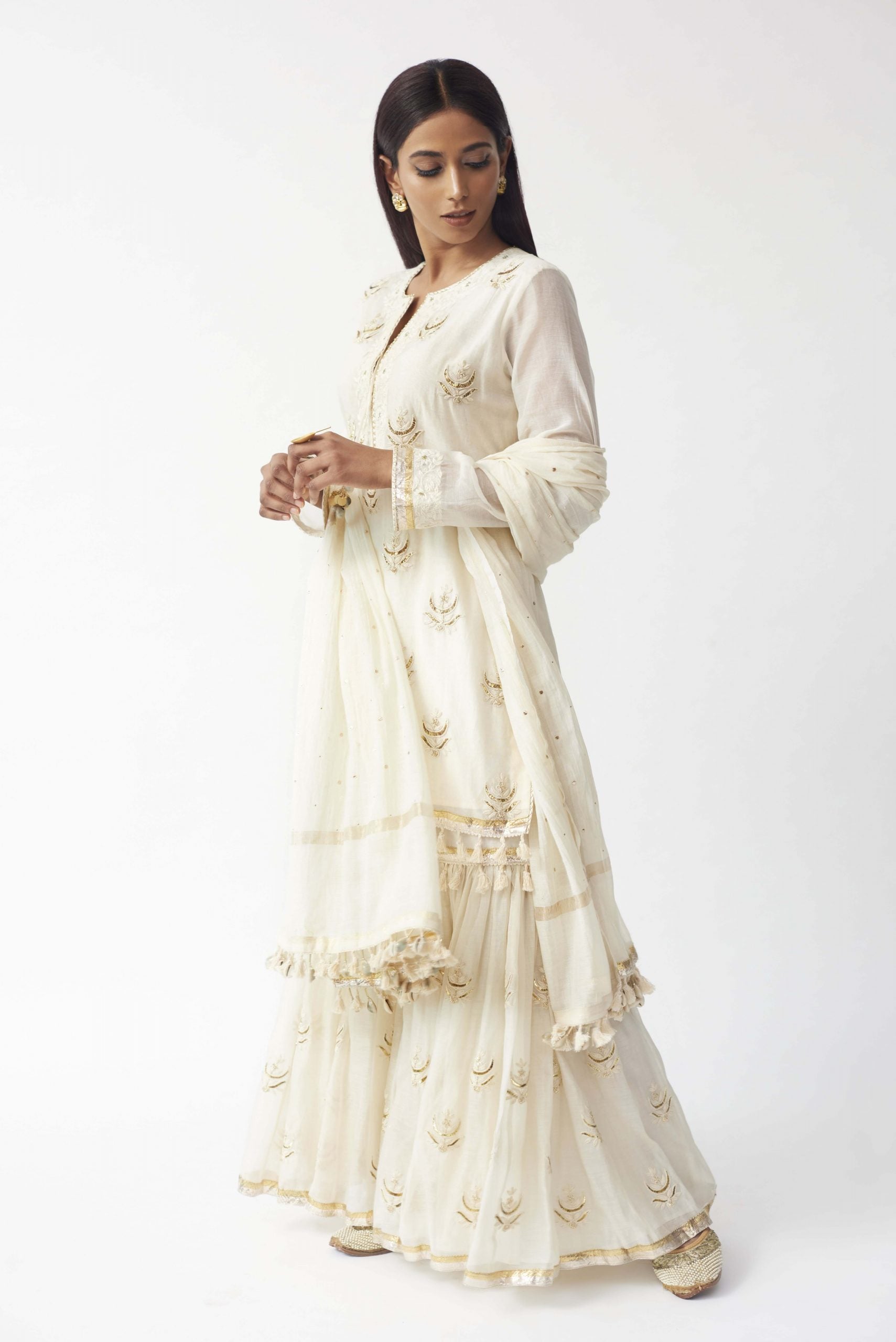 Chanderi Kurti With Sharara Aditi Somani India