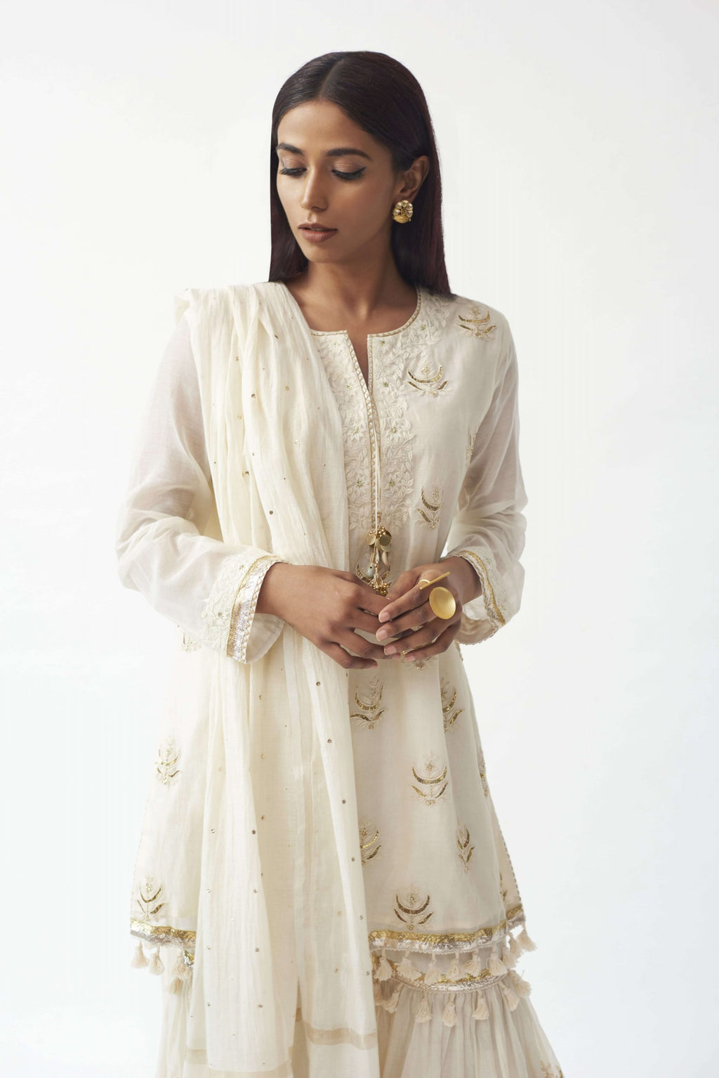 Chanderi Kurti With Sharara Aditi Somani India