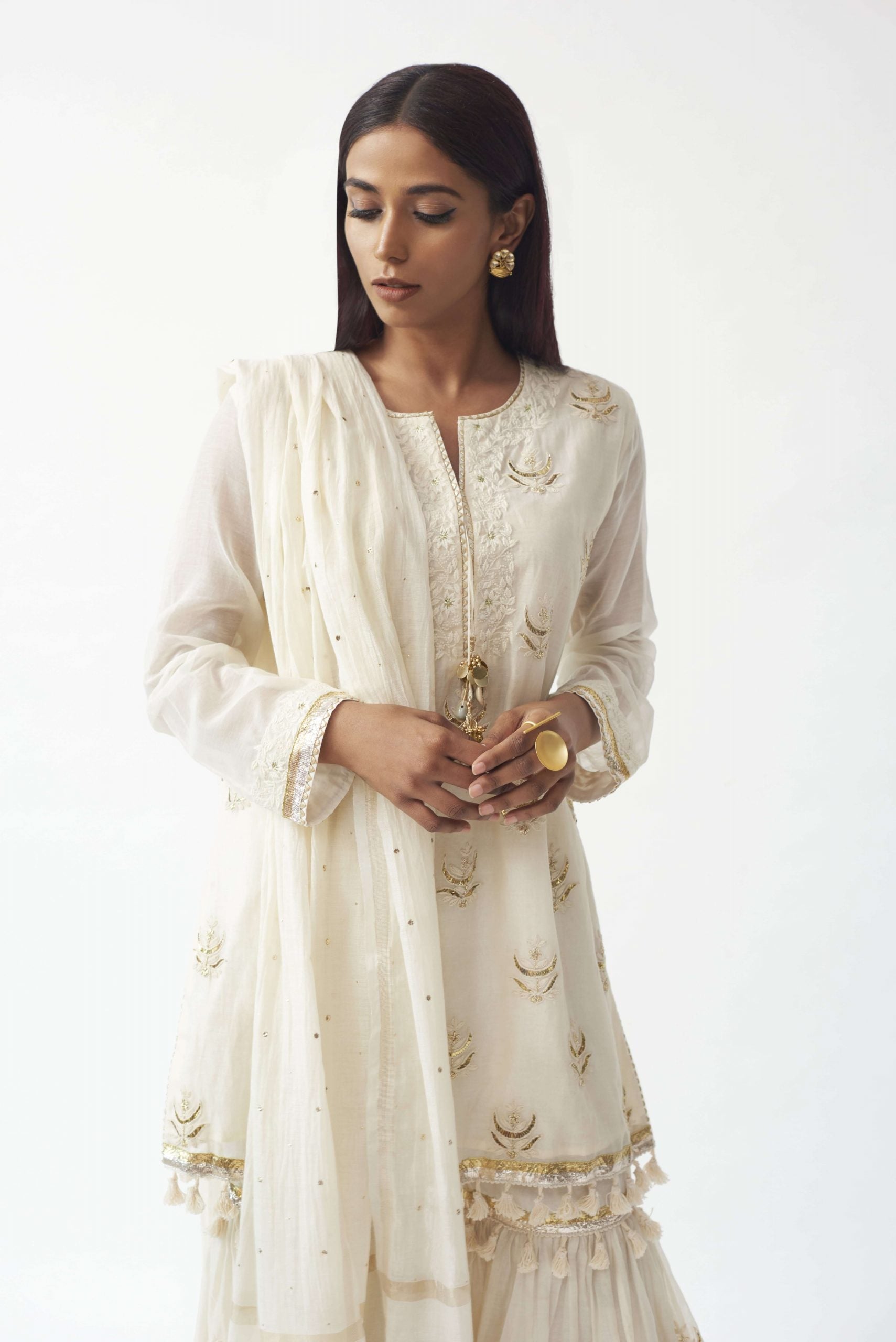 Chanderi Kurti With Sharara Aditi Somani India