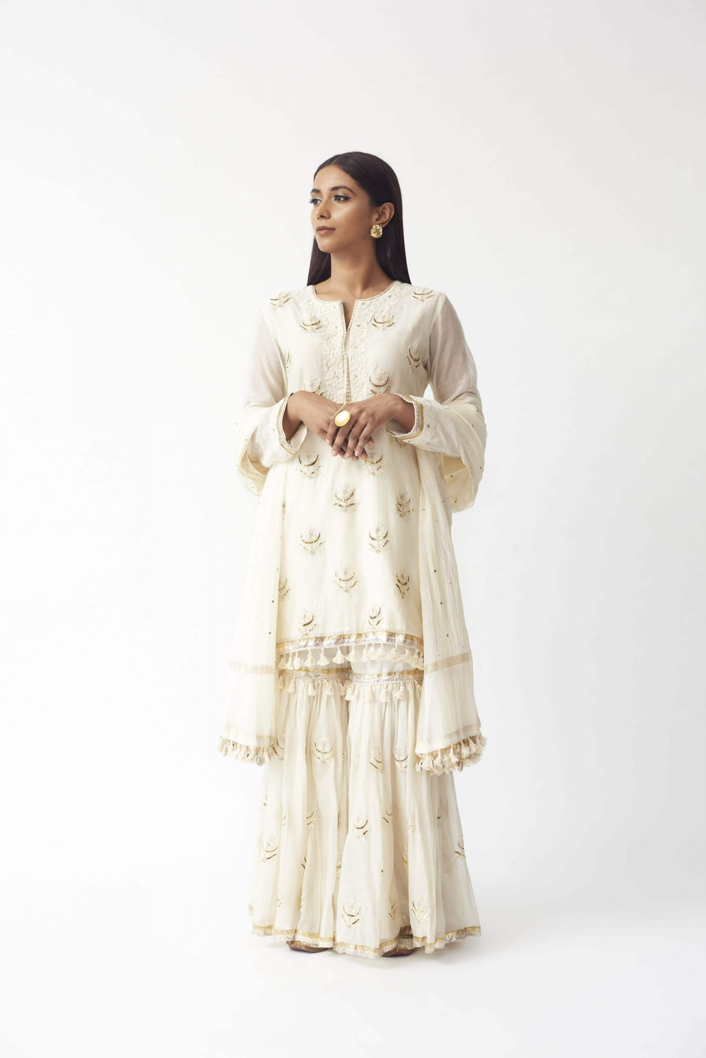 Chanderi Kurti With Sharara Aditi Somani India