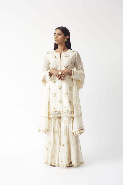 Chanderi Kurti With Sharara Aditi Somani India