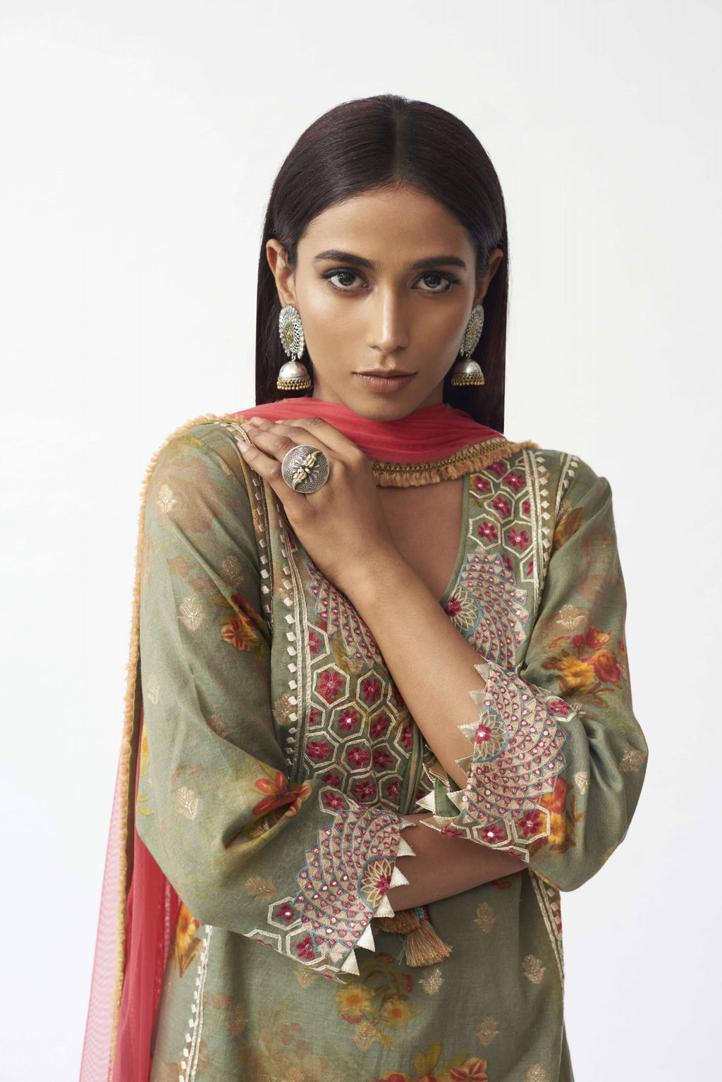 Printed Kurti With Dhoti And Dupatta Aditi Somani India