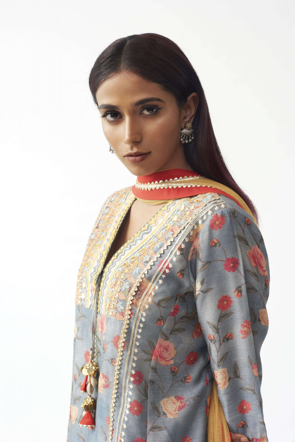 Printed Kurti With Dhoti And Dupatta Aditi Somani India