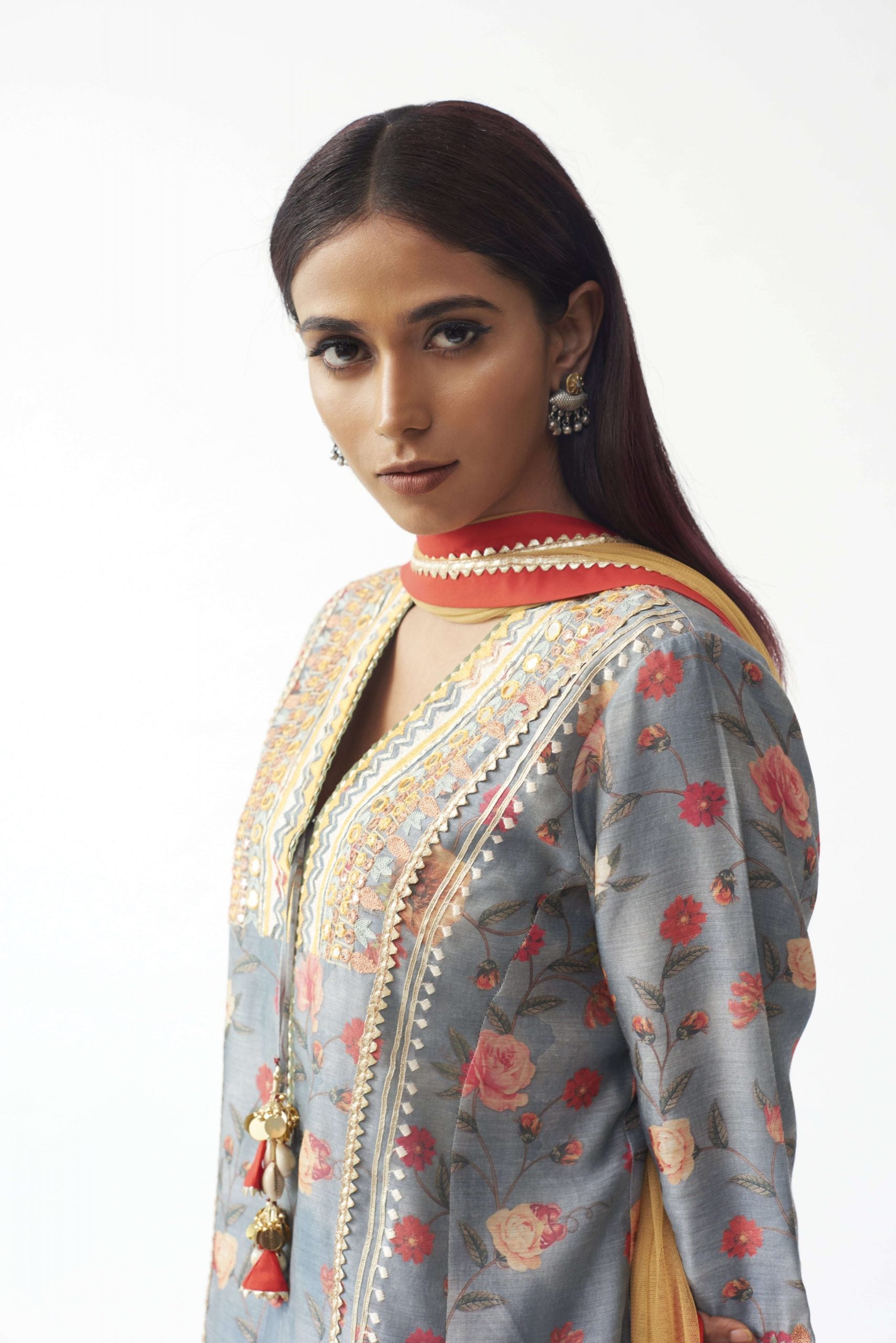 Printed Kurti With Dhoti And Dupatta Aditi Somani India