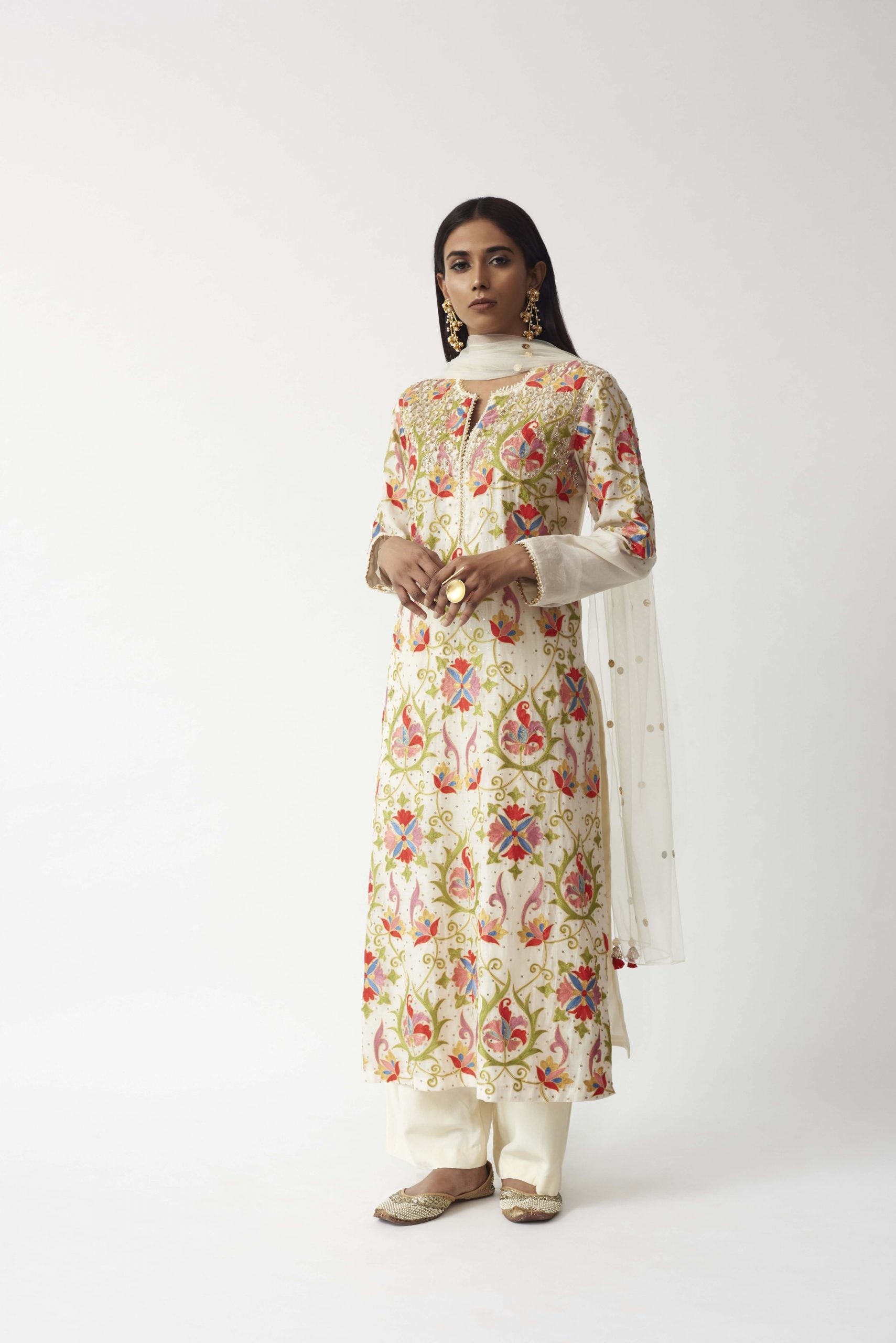 Embroidered Kurta With Palazzo Aditi Somani India