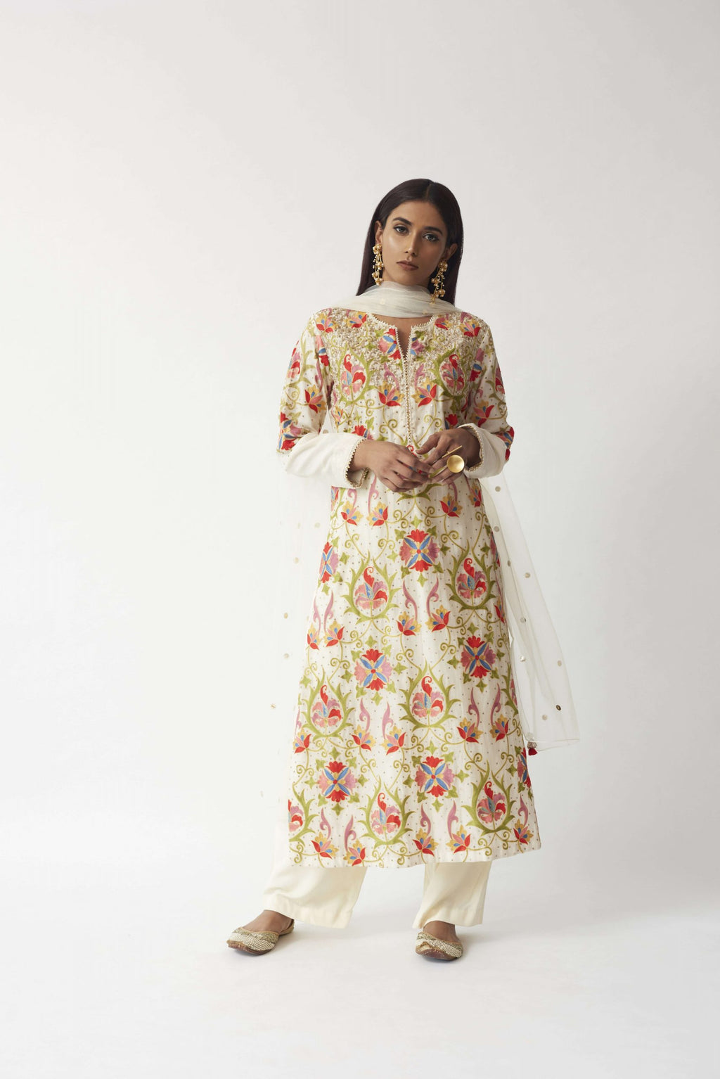 Embroidered Kurta With Palazzo Aditi Somani India