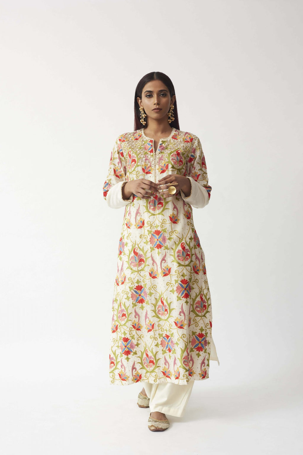 Embroidered Kurta With Palazzo Aditi Somani India