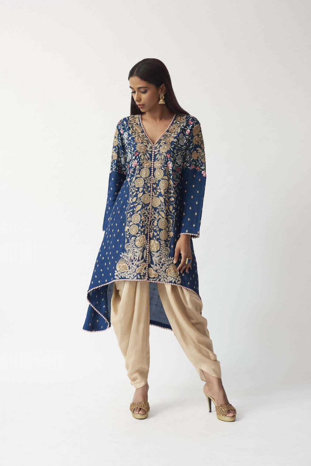 Embroidered Kurti With Dhoti Aditi Somani India