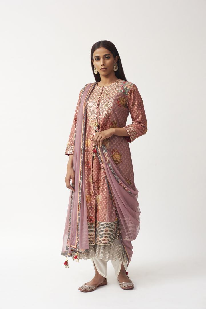 Printed Kurta With Dhoti Aditi Somani India