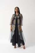 Embroidered Cape With Long Inner & Dhoti