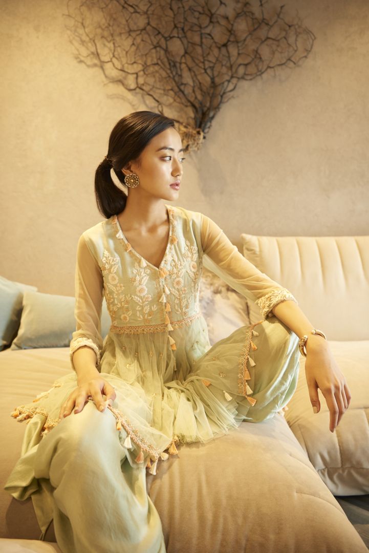 Peplum Kurti With Dhoti Aditi Somani India