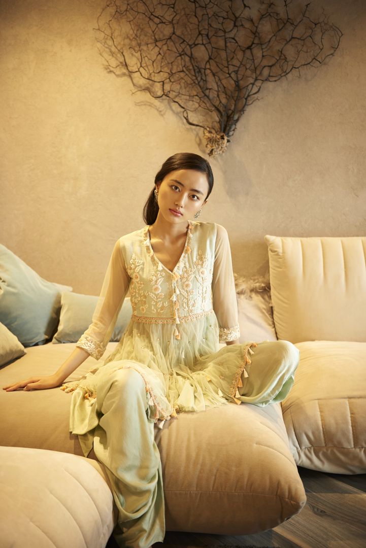 Peplum Kurti With Dhoti Aditi Somani India