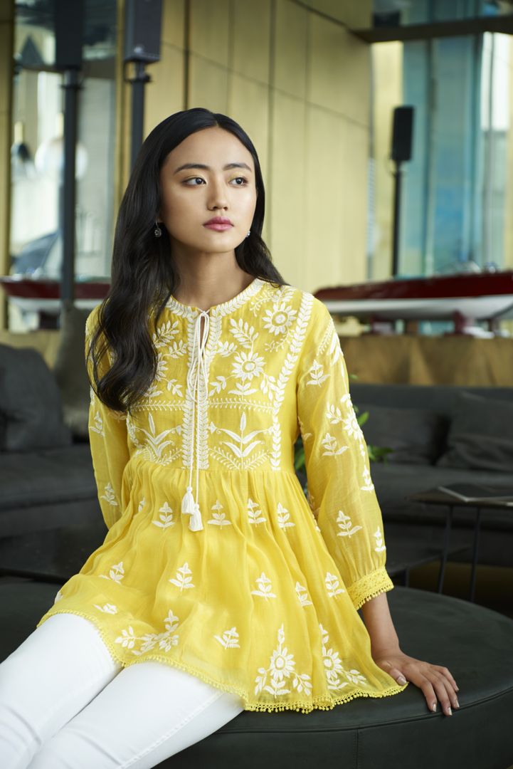 Embroidered Peplum Top Aditi Somani India