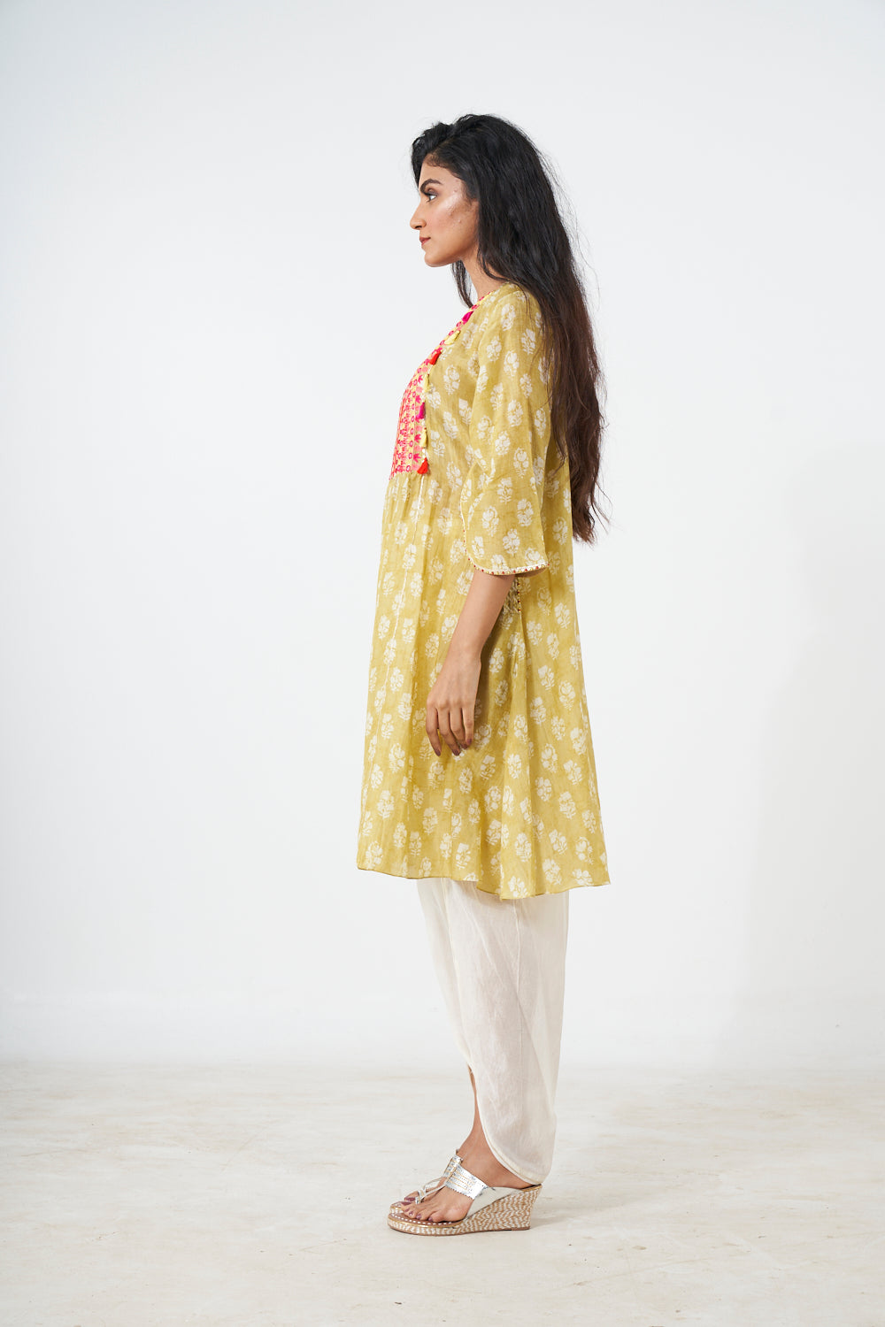 Printed Short Kurti With Dhoti Aditi Somani India