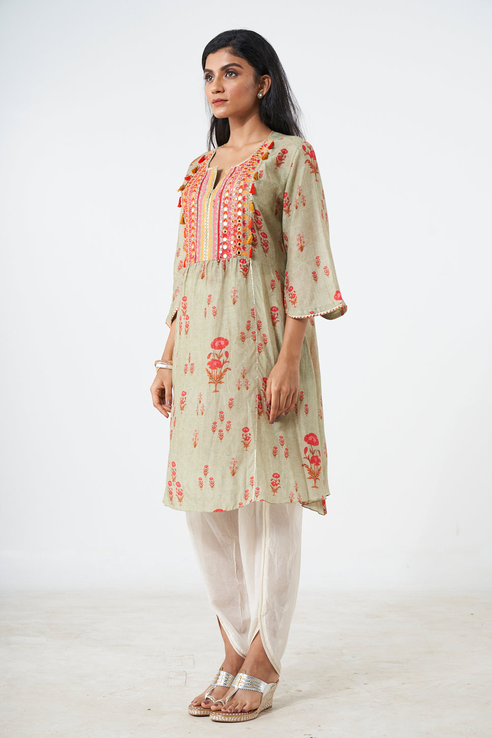 Printed Short Kurti With Dhoti Aditi Somani India