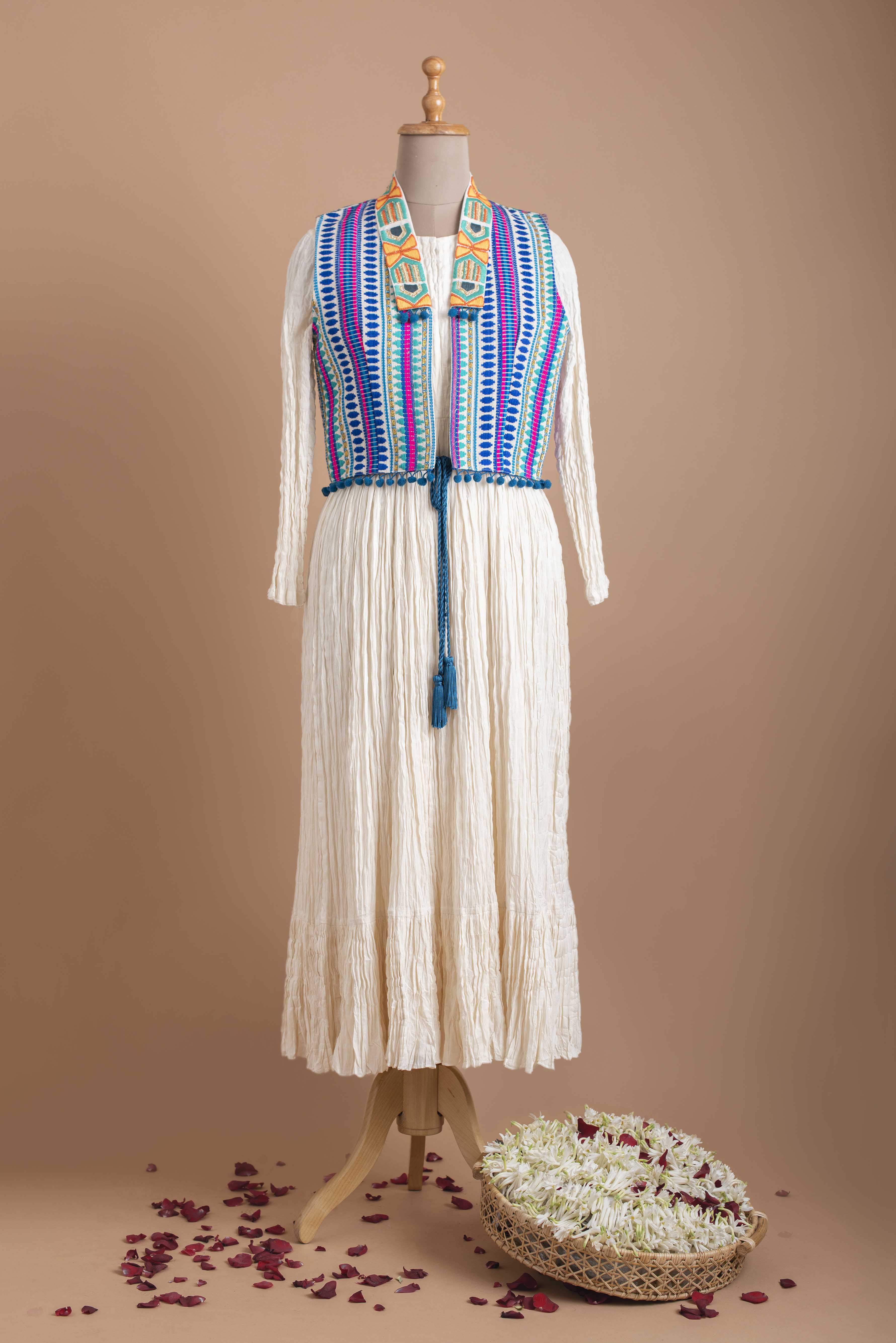 Off-White Crushed Tunic With Jacket