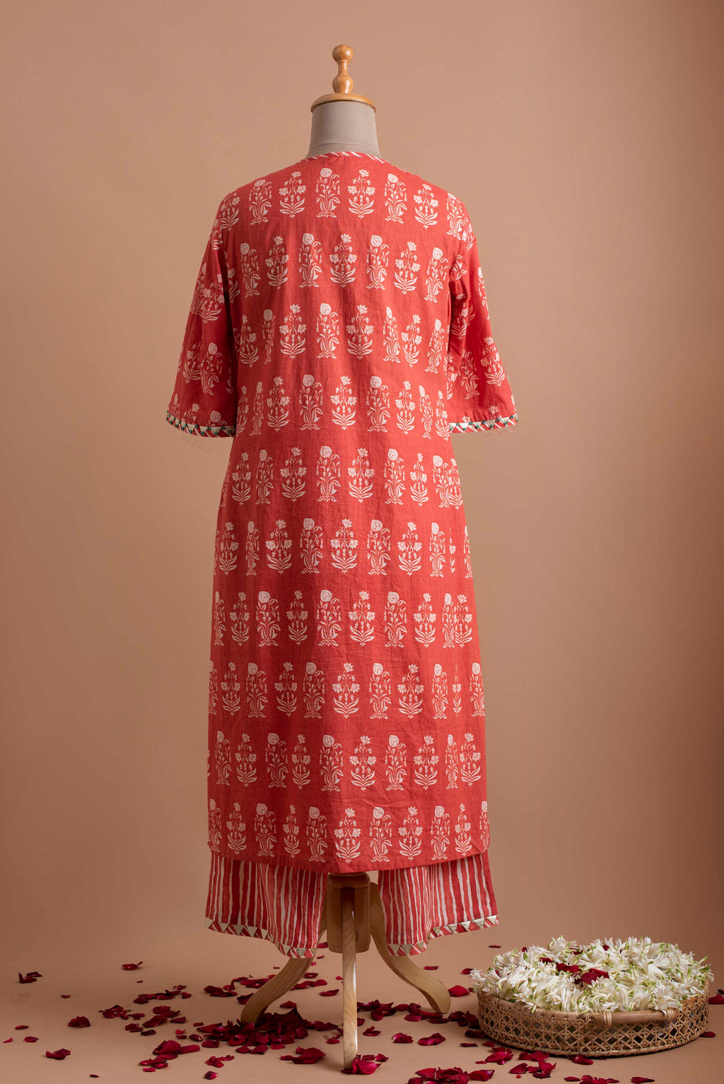 Red Printed Tunic With Pant Aditi Somani India