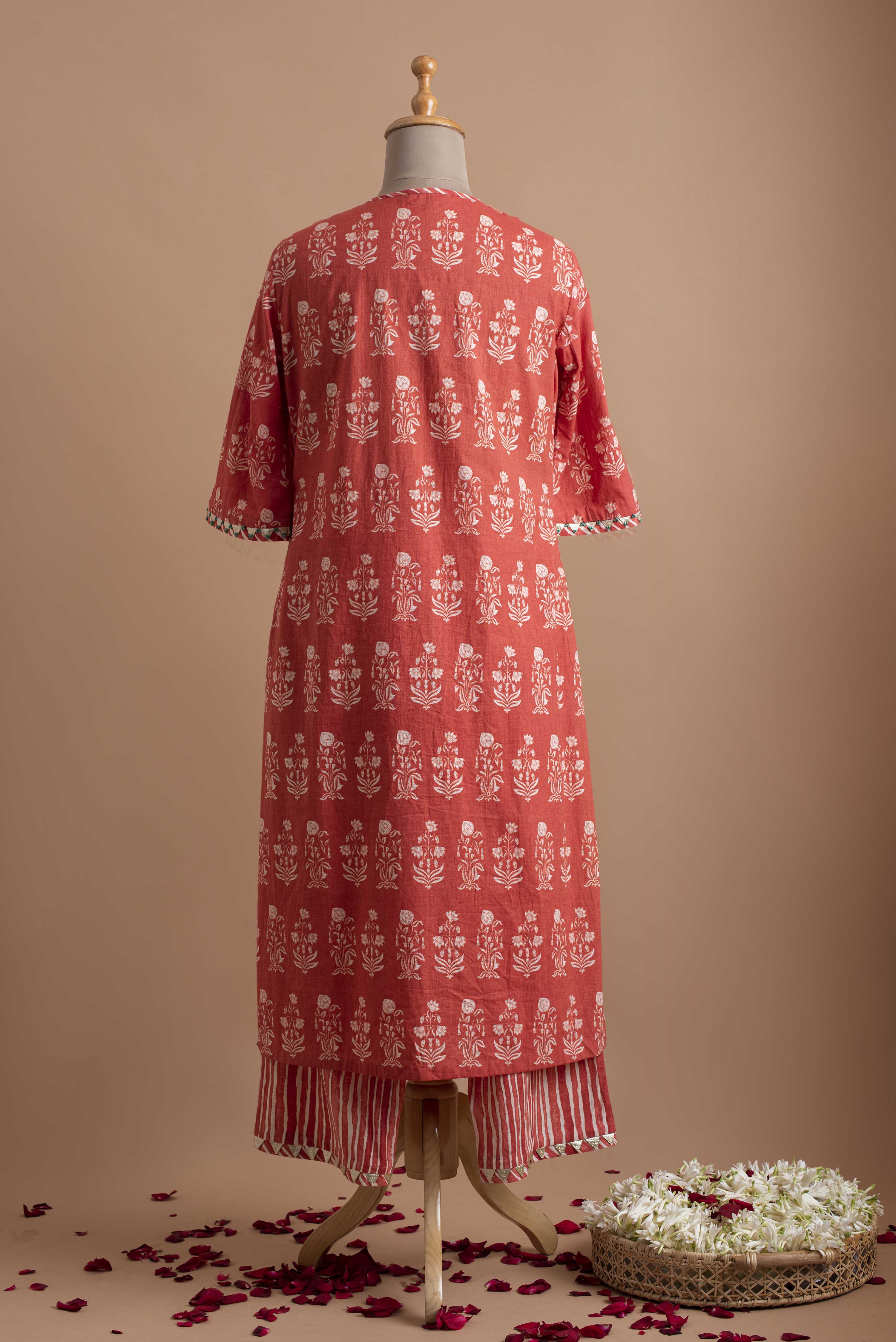 Red Printed Tunic With Pant Aditi Somani India