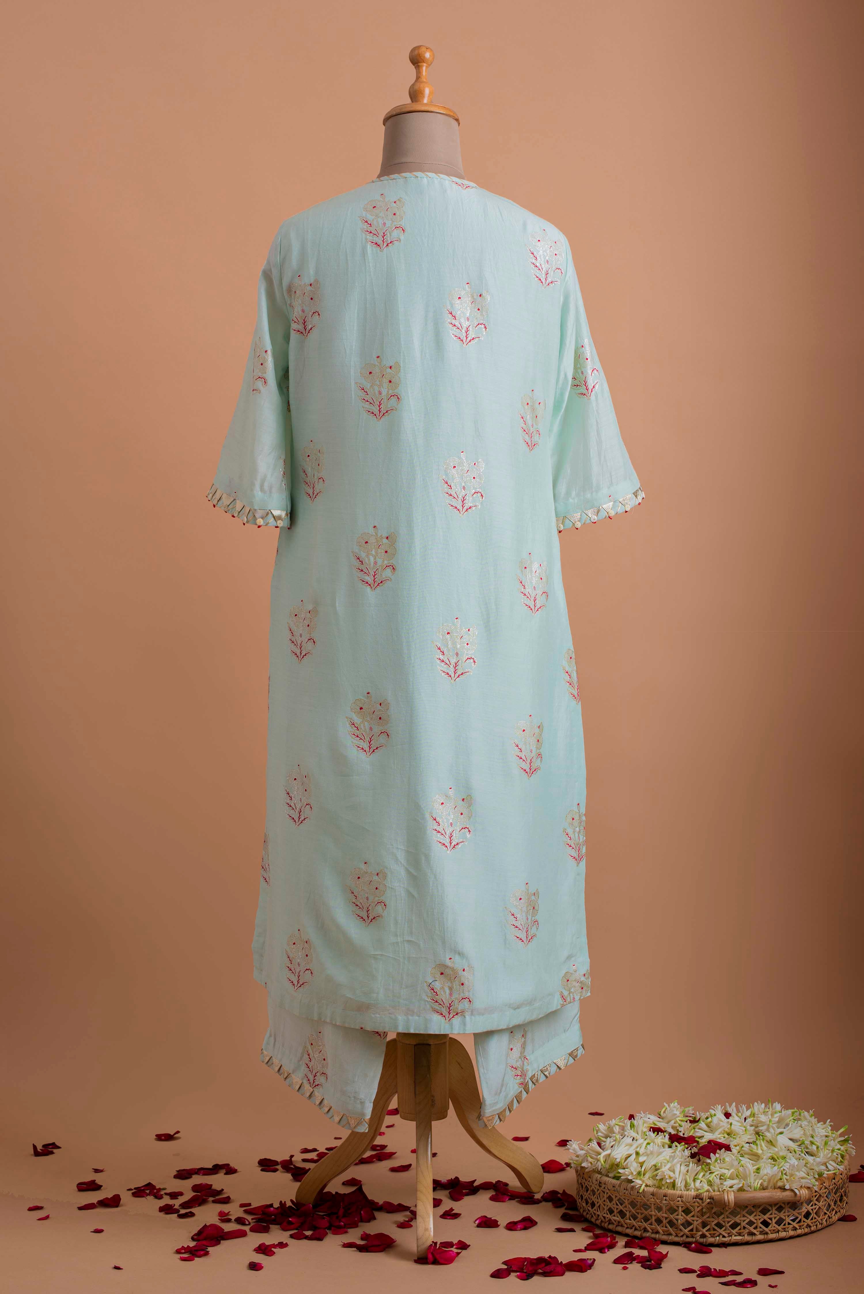 Sea Green Tunic With Pant Aditi Somani India