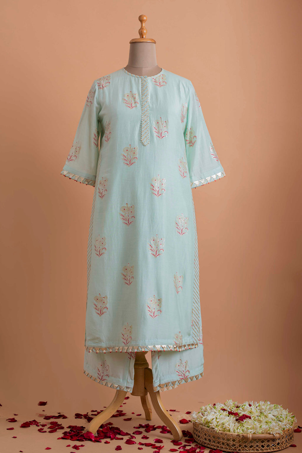 Sea Green Tunic With Pant Aditi Somani India