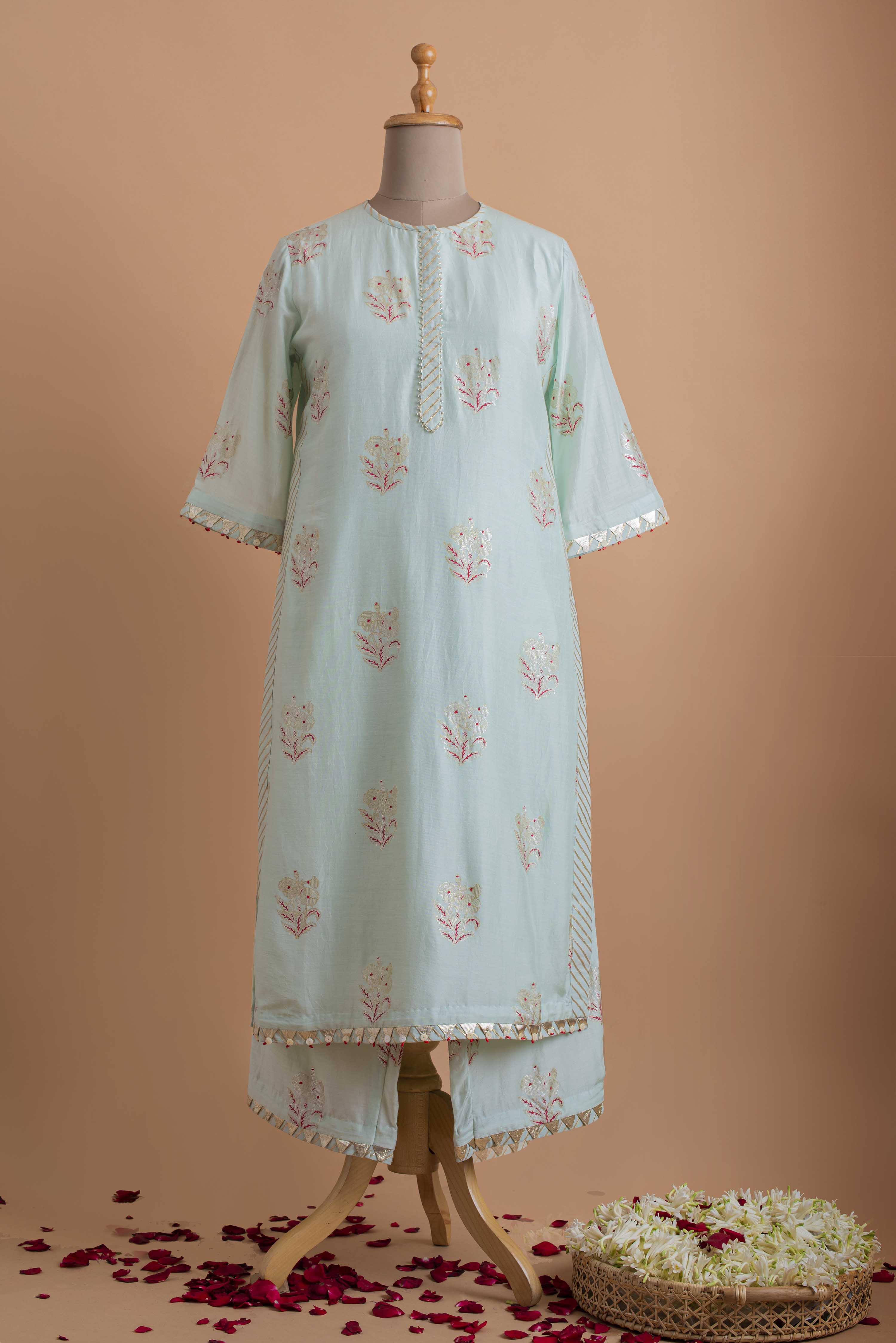 Sea Green Tunic With Pant Aditi Somani India