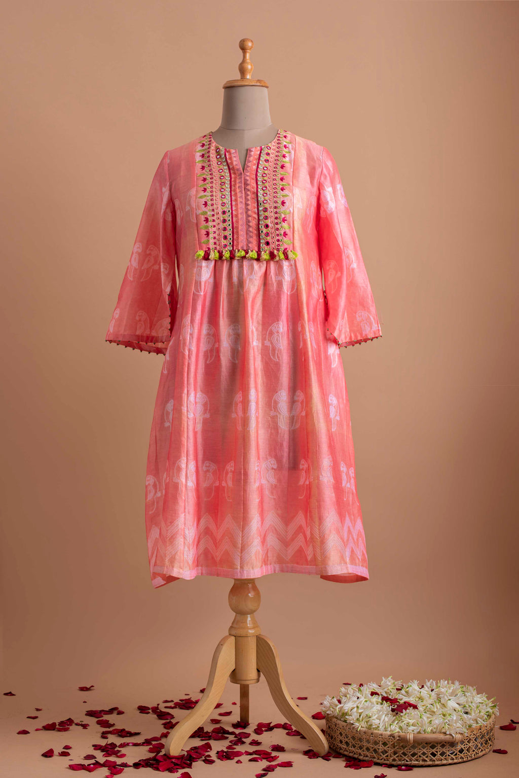 Peach Printed Tunic Aditi Somani India