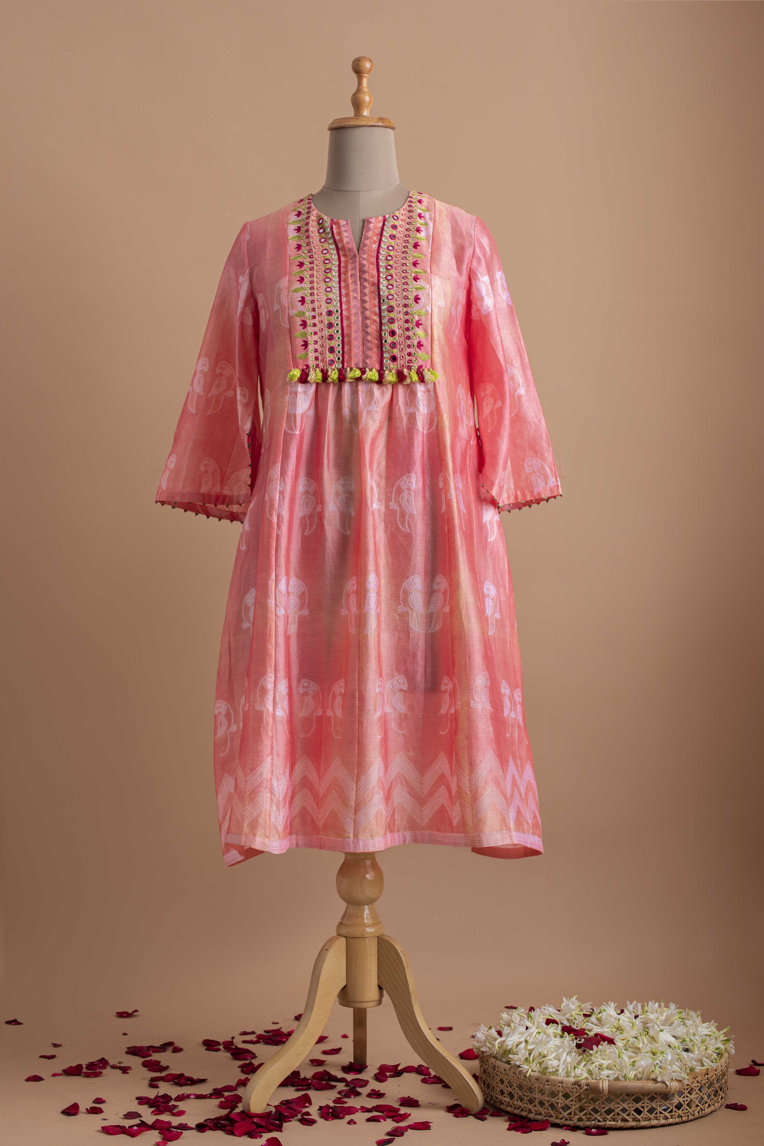 Peach Printed Tunic Aditi Somani India