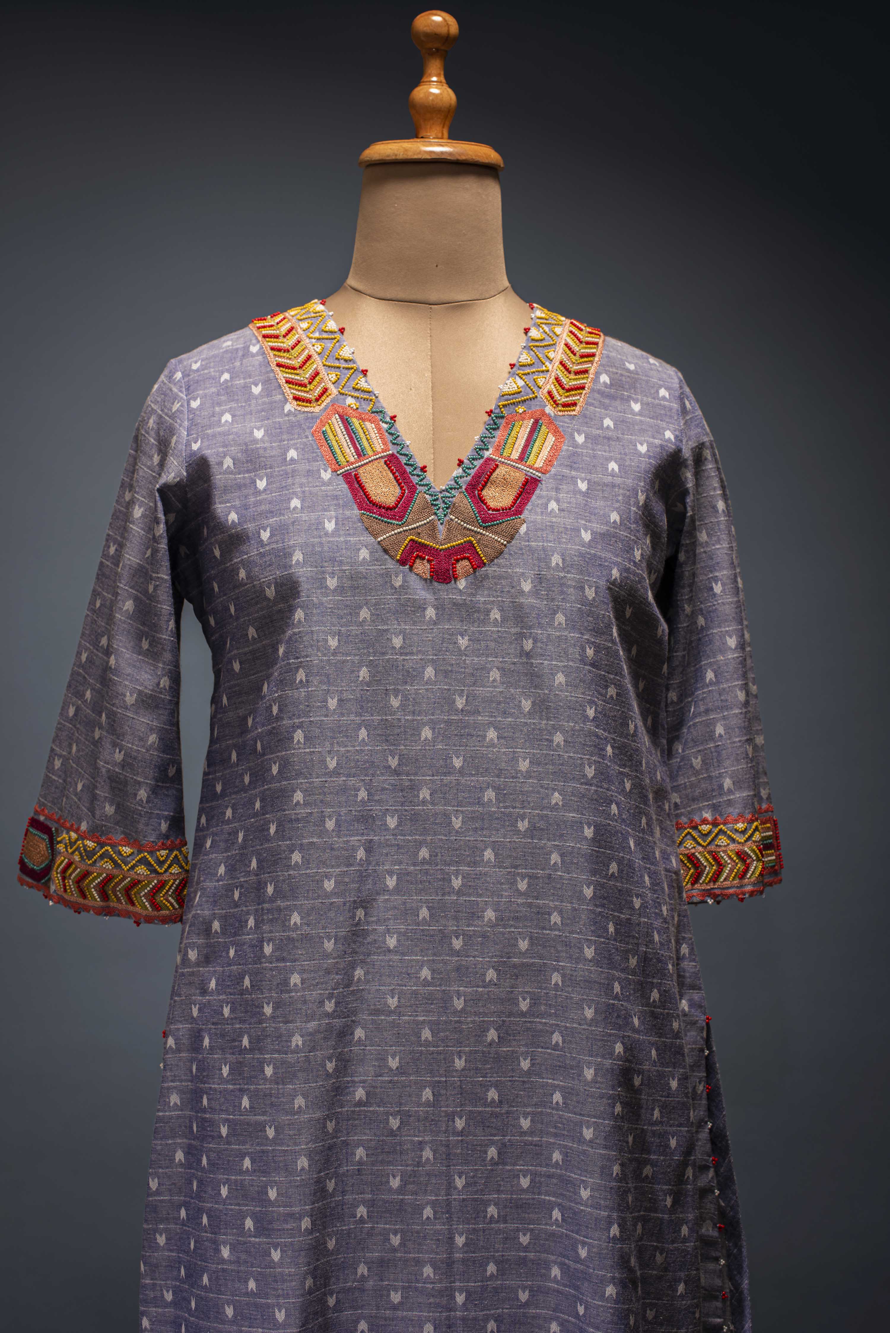 Blue Jamdani Tunic Aditi Somani India