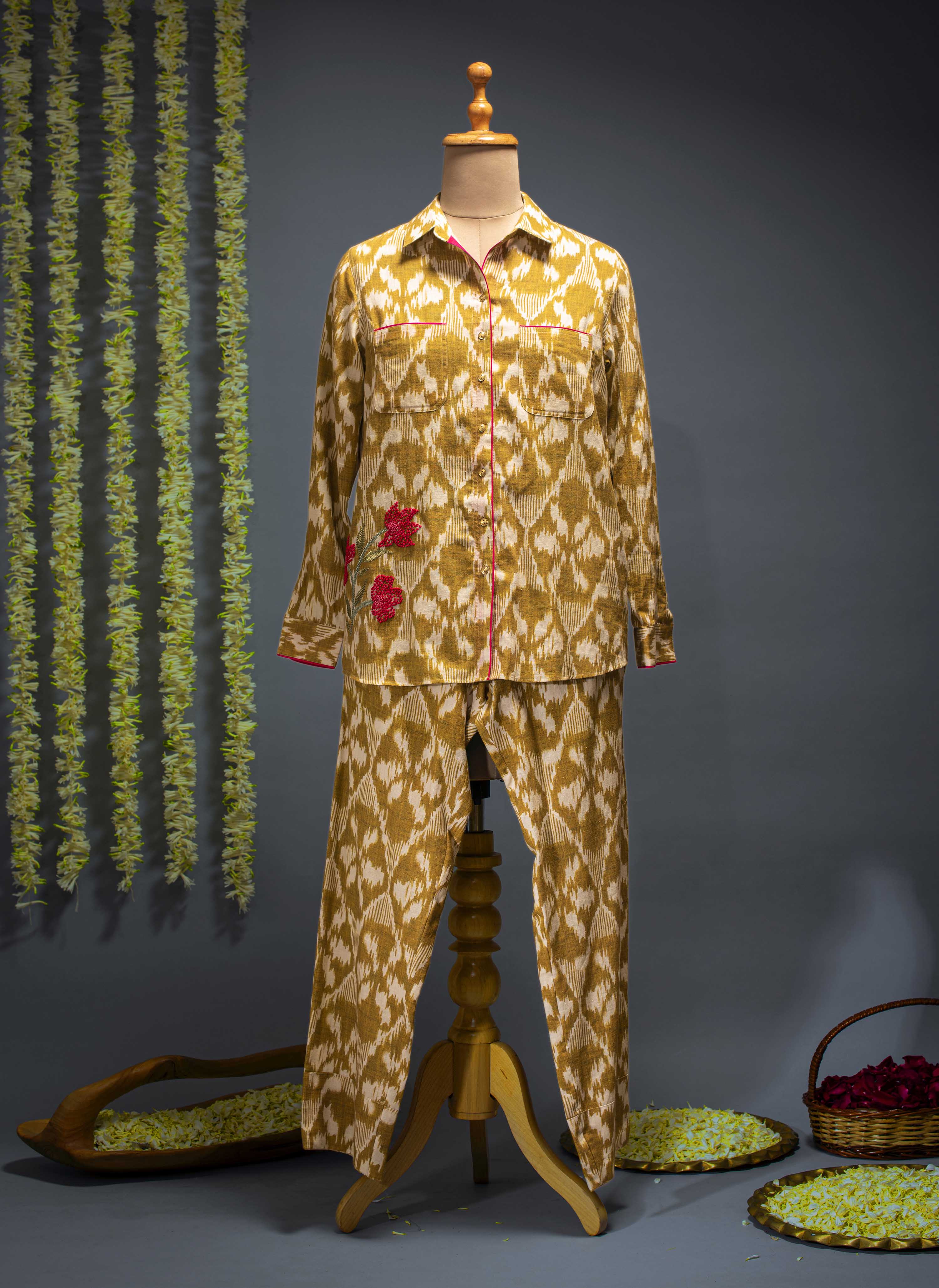 Lime Green Printed Coordinated Set