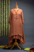 Onion Pink Double Layered Tunic Dress