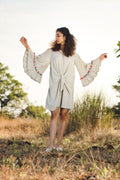 Dull Grey crinkled cotton  tunic Aditi Somani India