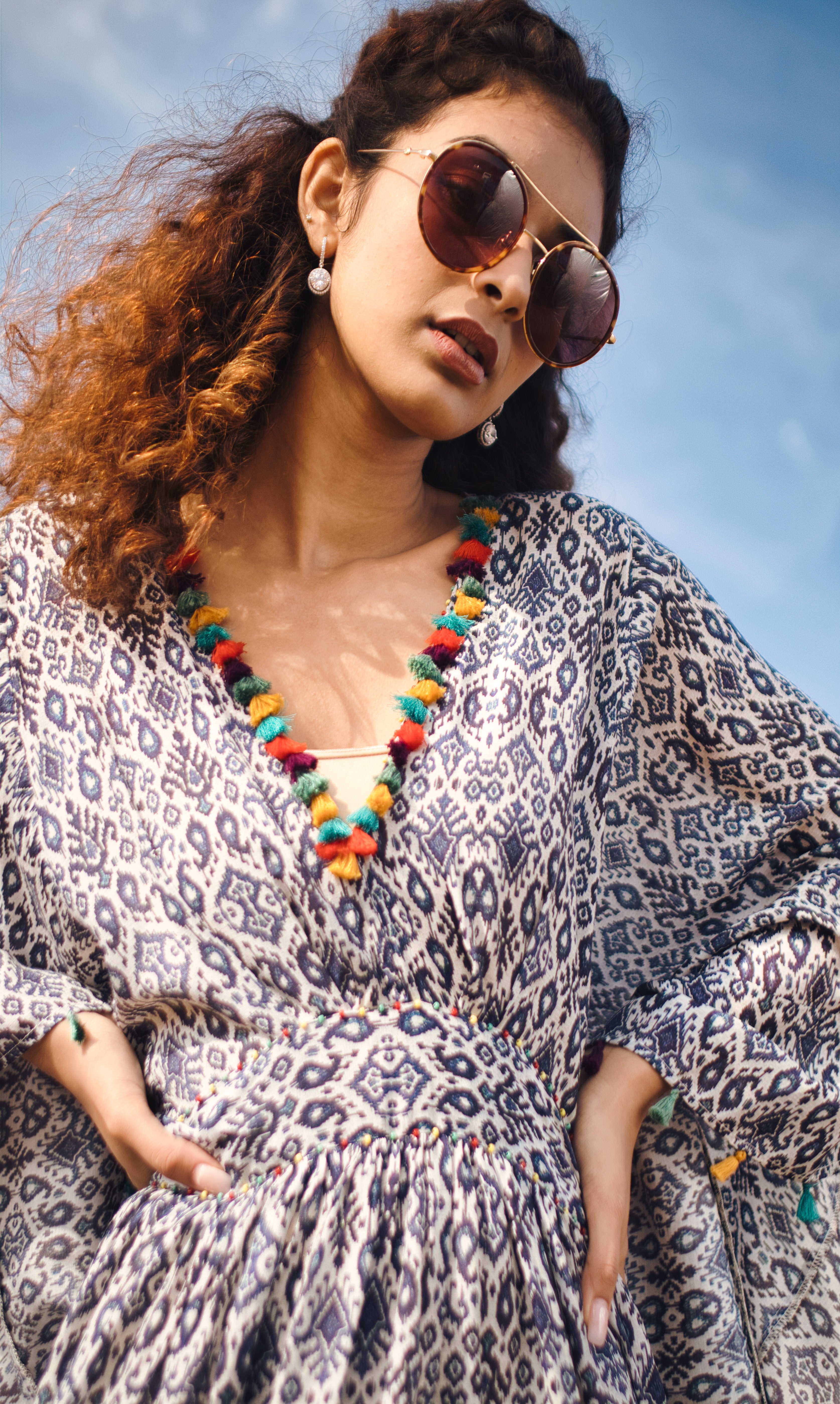 Ink Blue Aztec Printed Tunic