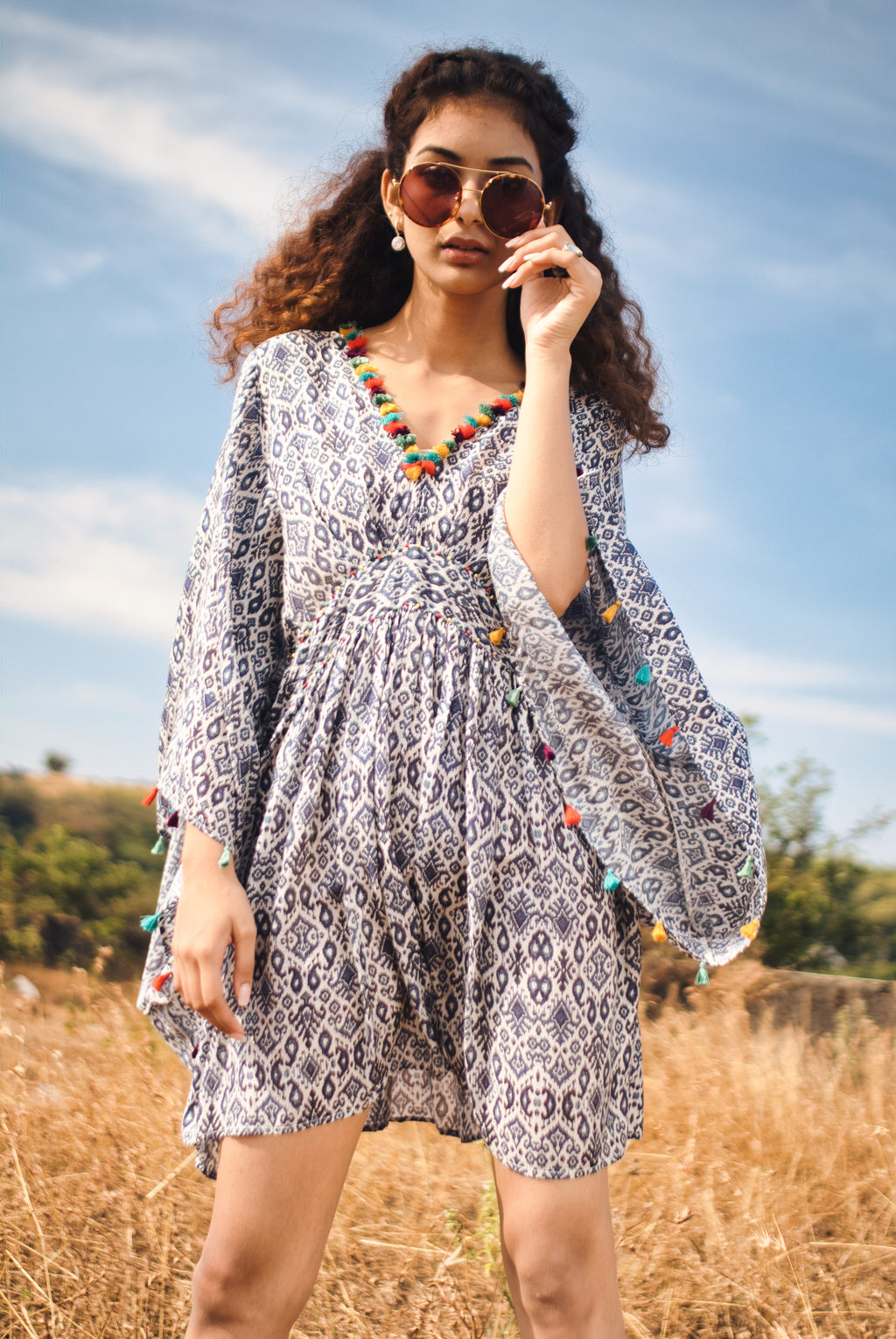 Ink Blue Aztec Printed Tunic