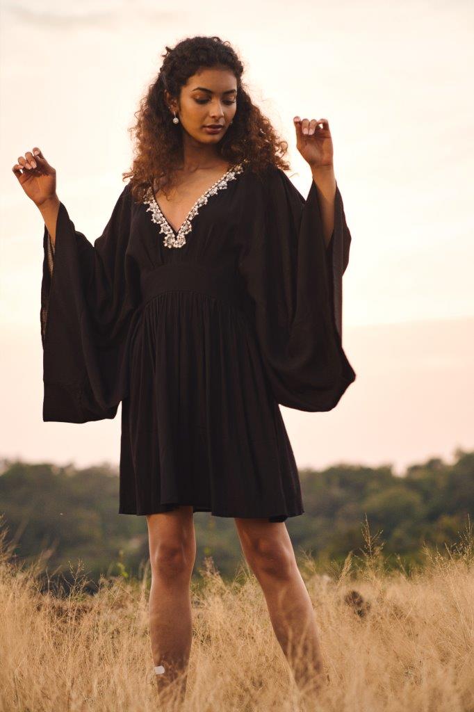 Black batsleeved tunic